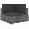 vidaXL Scaun modular de colț, 1 buc., gri, poliratan, cu perne