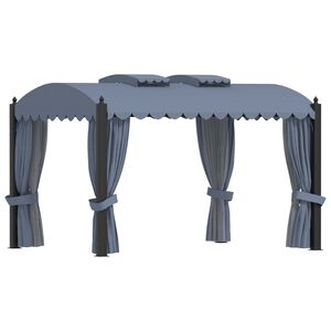 vidaXL Pavilion cu perdele, antracit, 3 x 4 m, oțel