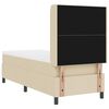 vidaXL Pat cu arcuri cu saltea cu headboard Crem 80 x 200 cm țesătură