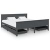 vidaXL Cadru pat cu 4 sertare, gri &icirc;nchis, 180x200 cm, lemn masiv pin
