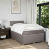 vidaXL Pat box spring cu saltea, gri taupe, 120x200 cm, textil