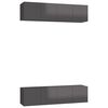 vidaXL Dulapuri TV 4 buc, gri extralucios 60x30x30 cm, lemn prelucrat