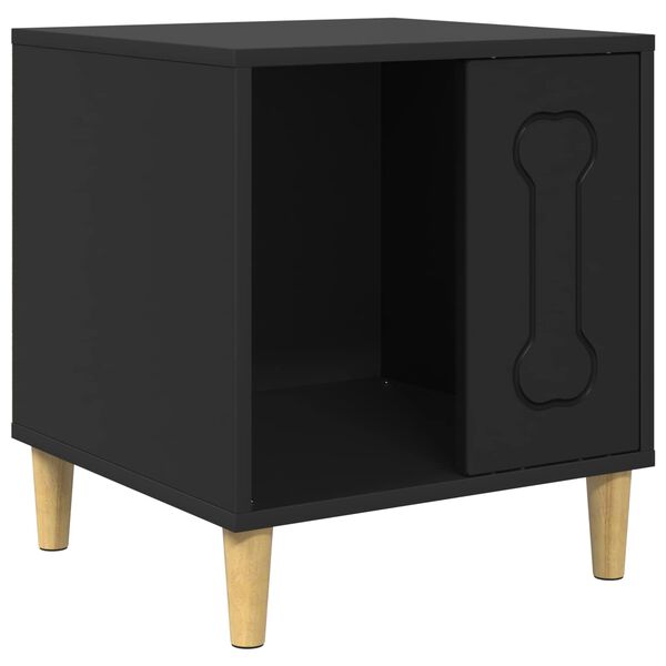 vidaXL Casă pentru c&acirc;ini Negru 44 x 42 x 49 cm Lemn compozit