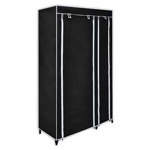 vidaXL Dulap de haine pliabil, negru, 110 x 45 x 175 cm