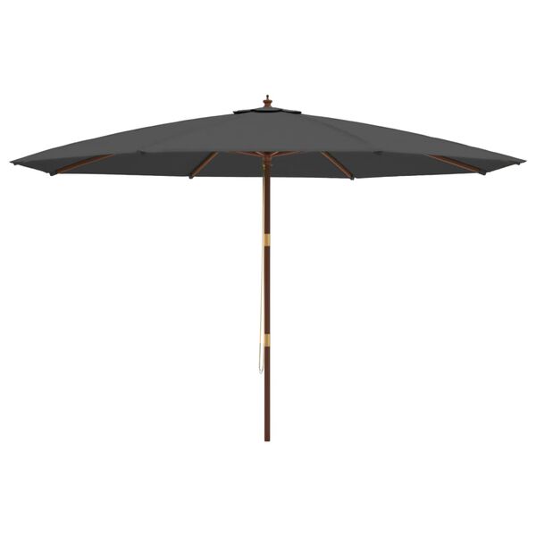 vidaXL Umbrelă de soare de grădină stâlp din lemn, antracit 400x273 cm