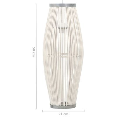 vidaXL Lampă suspendată, alb, 21x50 cm, răchită, 40 W, oval, E27