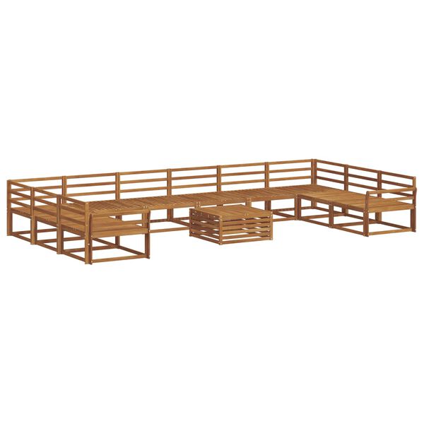 vidaXL Set de canapele de exterior 11 pcs natural Lemn Solid de Acacia
