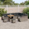 vidaXL Set de canapele pentru grădină cu pernă 12 pcs Gri Poli Rattan