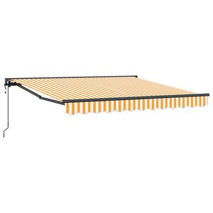 vidaXL Cortina Retractabilă Galben și alb 300 x 250 cm