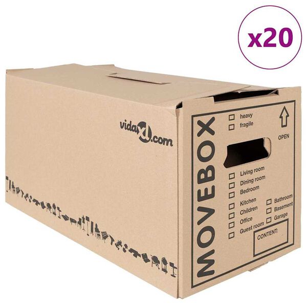 vidaXL Cutie de Mutare 20 pcs natural 59 x 31,5 x 31,5 cm Carton