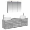 vidaXL Set de mobilier pentru baie 4 buc. Sonoma gri