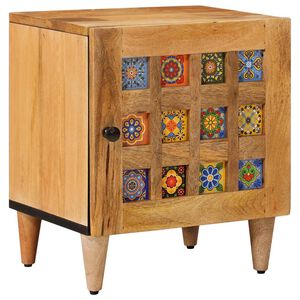 vidaXL Dulap de noapte natural 40 x 33,5 x 46 cm Lemn de mango solid