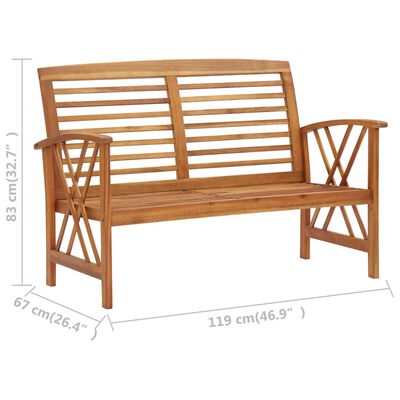 vidaXL Set mobilier de grădină, 2 piese, lemn masiv de acacia