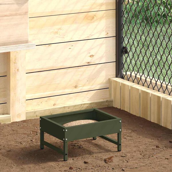 vidaXL Hrănitor pentru păsări Verde măsliniu 80 x 28 x 13.5 cm