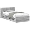 vidaXL Cadru de pat cu depozitare cu headboard Sonoma gri 100 x 200 cm