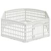 vidaXL Cerc pentru c&acirc;ini cu 6 panouri Alb 179 x 151 x 58 cm Plastic