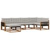 vidaXL Set de canapele de exterior 6 buc. Natural și gri deschis