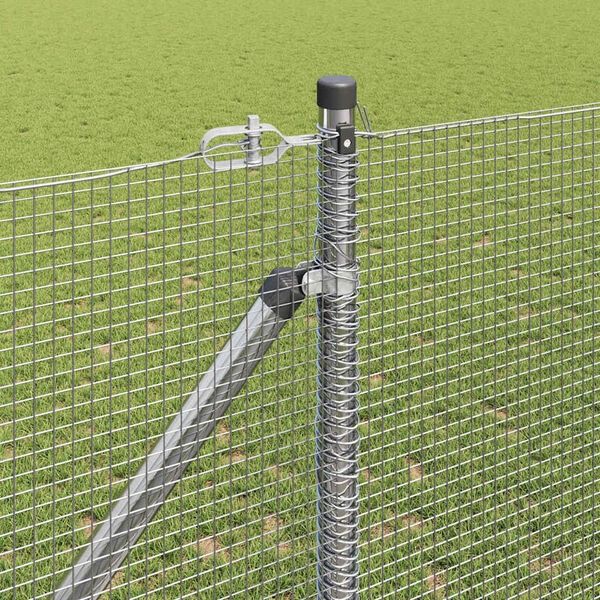 vidaXL St&acirc;lp de gard. Argintiu 10 x 1,2 m (plasă 12 x 12 mm) Oțel