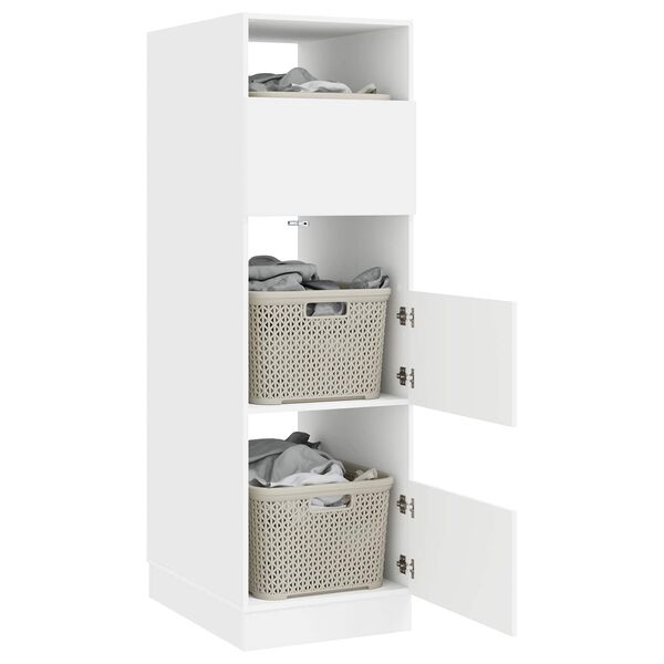 vidaXL Dulap de rufe cu depozitare cu ușă Alb Lemn compozit