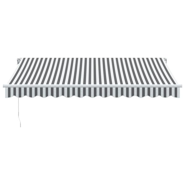 vidaXL Copertină retractabilă manual cu LED, antracit/alb, 350x250 cm