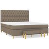 vidaXL Pat box spring cu saltea, gri taupe, 160x200 cm material textil