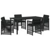 vidaXL Set de masă pentru grădină 5 pcs Negru