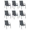 vidaXL Set mobilier de exterior, 9 piese, negru, oțel