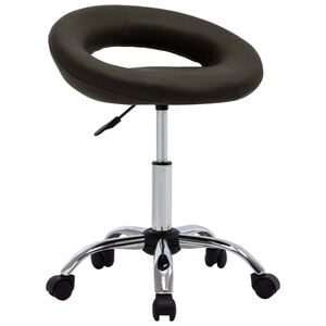 vidaXL Scaun de lucru pivotant, maro, piele ecologică