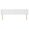 vidaXL Tăblie de pat cu aripioare alb 203x16x78/88 cm piele ecologică