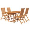 vidaXL Set mobilier de grădină, 7 piese, lemn masiv de acacia, 120-170 cm