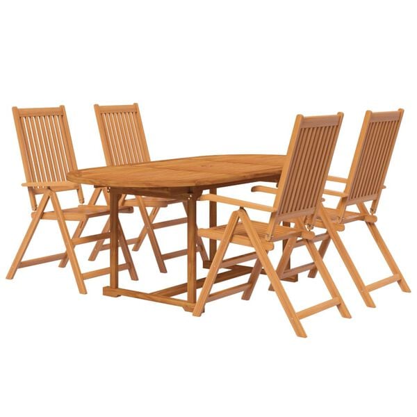 vidaXL Set mobilier de grădină, 7 piese, lemn masiv de acacia, 120-170 cm