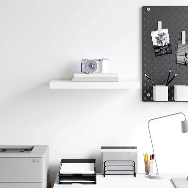 vidaXL Raft de perete suspendat, alb, 50x23x3,8 cm, MDF