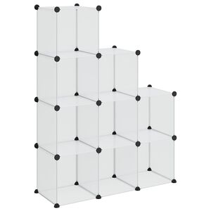 vidaXL Organizator cub de depozitare, 9 cuburi, transparent, PP