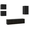 vidaXL Set dulapuri TV, 5 piese, negru, lemn prelucrat