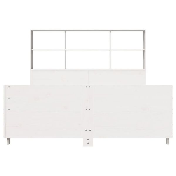 vidaXL Cadru de pat fără saltea, alb, 120x190 cm, lemn masiv pin