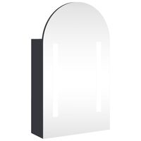 vidaXL Dulap cu oglindă de baie cu LED, gri, 42x13x70 cm, arcuit