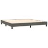vidaXL Pat box spring cu saltea, gri &icirc;nchis, 200x200 cm, catifea