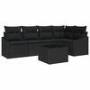 vidaXL Set de canapele pentru grădină cu pernă 6 pcs Negru poliratan