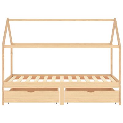 vidaXL Cadru de pat copii, cu sertare, 90 x 200 cm, lemn masiv de pin