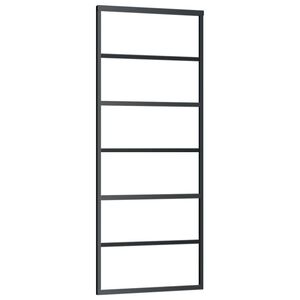 vidaXL Ușă glisantă, negru, 76x205 cm, sticlă ESG și aluminiu