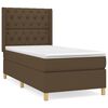 vidaXL Pat box spring cu saltea, maro &icirc;nchis, 80x200 cm, textil