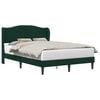 vidaXL Cadru de pat cu headboard Verde &icirc;nchis 140 x 190 cm Catifea