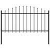 vidaXL Gard de grădină Woerden cu v&acirc;rf tip suliță din oțel 170x150 cm negru