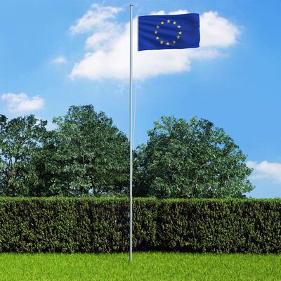 vidaXL Steag Europa și stâlp din aluminiu, 4 m