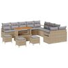 vidaXL Set de canapele pentru grădină 14 pcs Beige și gri deschis