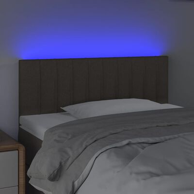 vidaXL Tăblie de pat cu LED, gri taupe, 90x5x78/88 cm, textil