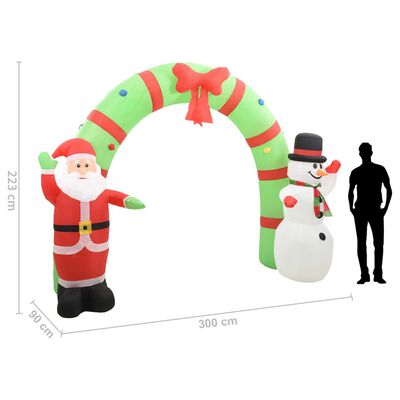 vidaXL Decorațiune gonflabilă Moș Crăciun și om de zăpadă, LED, 223 cm