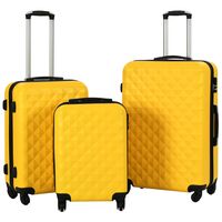 vidaXL Set valiză carcasă rigidă, 3 buc., galben, ABS