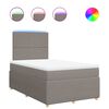 vidaXL Pat box spring cu saltea, gri taupe, 120x200 cm, textil