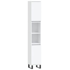 vidaXL Dulap de baie, alb, 30x30x190 cm, lemn prelucrat